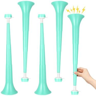 Imagem de GCQJOQ 4 Pieces Stadium Horn Noisemakers, 21 Inch Vuvuzela Plastic Trumpet, Light Green