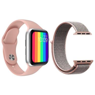 Imagem de Kit 1 Smartwatch Iwo12 Lite Rosa + 1 Pulseira Rosa