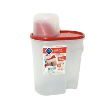 Imagem de Porta Sabão Em Pó Pratico 1,7L Com Tampa e Copo Medidora  1 Peça - PLA