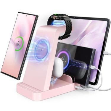 Imagem de Carregador Sem Fio WHJ 5 em 1 para Samsung Galaxy S24 Ultra - Rosa