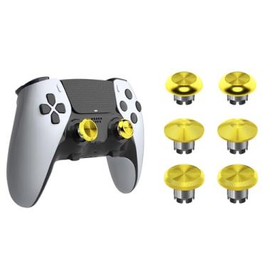 Imagem de CHARM FOCUS Metal Thumbsticks for PS5 Edge Controller, Analog Thumb Sticks Caps Replacement Kit for PS5 Dual Sense Edge Stick Module, 6 Joysticks, Gold