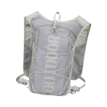 Imagem de Dynwave Mochila de hidratação para corrida, colete de hidratação, mochila ajustável para corrida, bolsa esportiva, bolsa de água para ciclismo e caminhada, Cinza