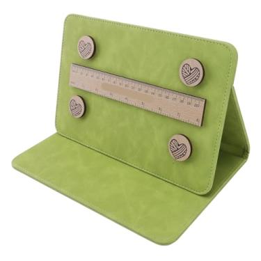 Imagem de TOPINCN Organizador do Projeto de crochê, Retentor de Gráfico de tricô, Detentor de Padrão Dobrável, Placa de ímã de Costura Cruzada, Acessório de tricô Com 4 Discos Magnéticos e (Retro verde)