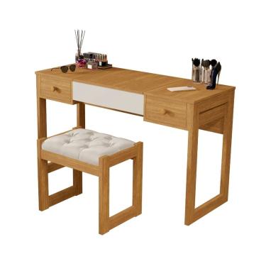 Imagem de Escrivaninha penteadeira com espelho e banqueta Luanda Fenix