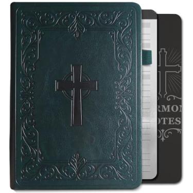 Imagem de MITEPAS Diário de oração da Bíblia Cristã de Couro para Homens – Caderno de Estudo Bíblico Sem Data e Planejador Devocional Diário com Notas de Sermão, Escrituras e Seções de Estudo de Personagens |