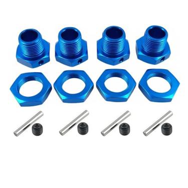 Imagem de 17mm Aluminum Wheel Hex Nut Upgrade Kit for Arrma 1/8 Typhon 6S, 1/7 Mojave, Felony, Infraction, Limitless RC Cars– Replace ARAC9416 ARAC9763 ARA311035 (Blue)