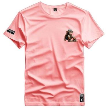 Imagem de Camiseta Coleção The Monkeys PQ Macaco Nerd Shap Life, G1, Rosa claro