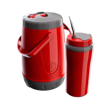Imagem de Kit Tererê Pávia Copo Térmico bomba garrafa cuia Vermelho