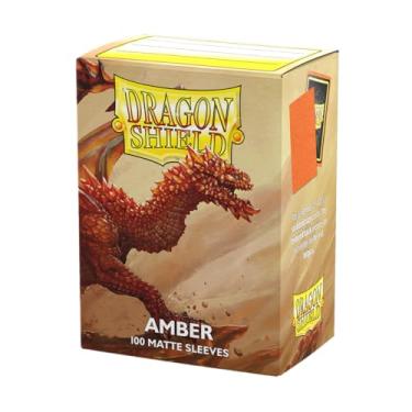 Imagem de Dragon Shield | Mangas foscas de tamanho padrão | 100 CT - Mangas TCG premium lisas e resistentes | Compatível com Pokemon, Flesh & Blood, One Piece & Magic The Gathering | Âmbar
