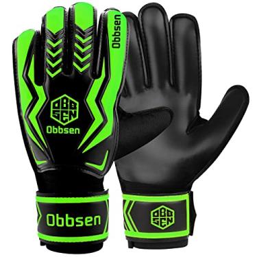 Imagem de Obbsen Luvas de goleiro de futebol para crianças, jovens e adultos, luvas de goleiro de aderência forte com proteção de dedos, homens/mulheres/meninos/meninas