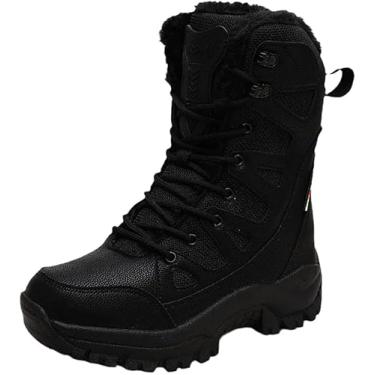 Imagem de Botas Militares Masculinas Botas De Inverno Mais Botas De Deserto De Pelúcia Botas Masculinas De Neve Sapatos De Inverno Quentes De Cano Alto, Black, 38 EU