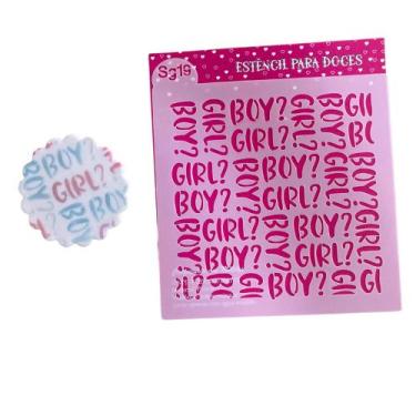 Imagem de SG19 Estêncil boy e girl para confeitaria e artesanato. - confeitaria 