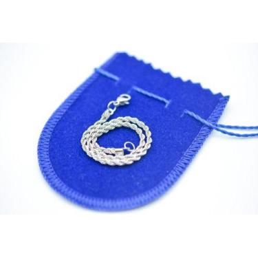 Imagem de Bracelete Pulseira Masculina Fina Cordão Torcido Aço Prata - Papillon 