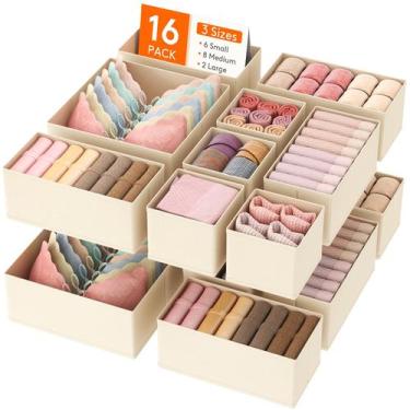 Imagem de Organizador de gavetas Lifewit, pacote com 16 caixas de roupa íntima, 