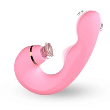 Imagem de Vibrador e Sugador de Clitóris 3 em 1 Feminino Casal Presente Namorados Ponto G Mamilos 10 modos de vibrações intensas Recarregavel USB Portatil Prazer Adulto