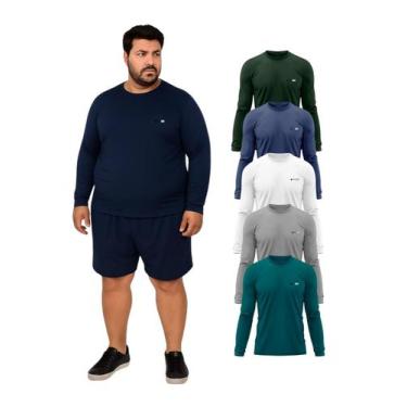Imagem de Kit 5 Camisetas Com Proteção UV FPS50 Manga Longa Plus Size - Roger, G