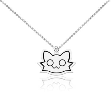 Imagem de CYTING Colar engraçado de meme de gato, joia memorial animal, presente para dono de animal de estimação, pingente, joias, presente geeky para amantes de animais, Large, Aço inoxidável, Sem Pedra