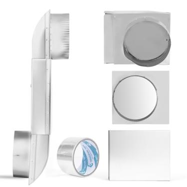 Imagem de Kit de ventilação de secador telescópico de aço inoxidável atualizado para Whirlpool OEM - 16,5 cm - 30,5 cm design de periscópio ajustável, adaptador de secadora de 10 cm, ventilação plana para