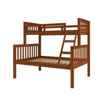 Imagem de Beliche com Cama de Casal Madeira Maciça Saraiva, Castanho Claro