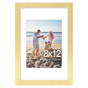 Imagem de decorUhome Moldura de 20 x 30 cm, exiba imagens de 15 x 20 cm com tapete ou 20 x 30 cm sem tapete, moldura de certificado de exibição de parede e mesa, dourado, 1 pacote