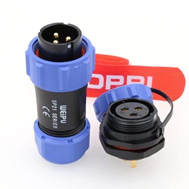 Imagem de DRRI Weipu SP21 Conector de cabo de alimentação de conexão rápida à prova d'água IP67 IP68 de 3 pinos