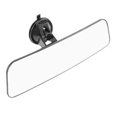 Imagem de Espelho retrovisor grande convexo, espelho retrovisor branco com ventosa com ângulo amplo panorâmico montado no para-brisa para carros/SUVs/caminhões (12"/305 mm)