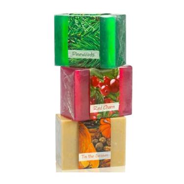 Imagem de Conjunto de sabonete em barra de glicerina 3#3 - natural, vegano, hipoalergênico - hidratante e hidratante com 100% glicerina vegetal - livre de sulfatos, sem parabenos, sem produtos químicos - 127 g