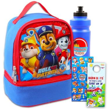 Imagem de Fast Forward Conjunto de lancheira da Patrulha Canina para meninos – Lancheira da Patrulha Canina, garrafa de água, adesivos, mais | Lancheira da Patrulha Canina