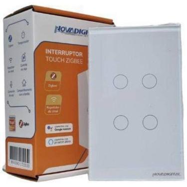 Imagem de Interruptor Zigbee Tuya/Nova Digital 4 Botões - Branco