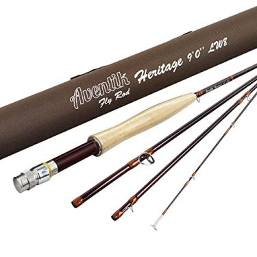 Imagem de Aventik Vara de Pesca com Mosca Heritage - Qualidade E Simplicidade Americanas - 4 Peças 9 Pés Im8 Carbon Blank Classic Forgiving Medium Fast Action Fly Rod (9'0'' Lw5)