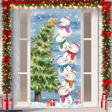 Imagem de Banner de boneco de neve de Natal Navidad placa de fundo decoração de Natal de inverno decorações de feliz natal para casa