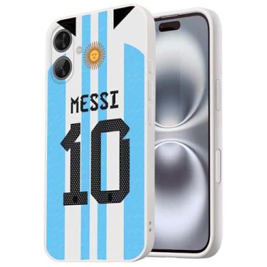 Imagem de ZERMU Capa para iPhone 17, Super Soccer Star Player Mess%i Fashion proteção total de silicone macio TPU capa amortecedora com absorção de choque para iPhone 17 de 6,3 polegadas, bandeira nº 10 do