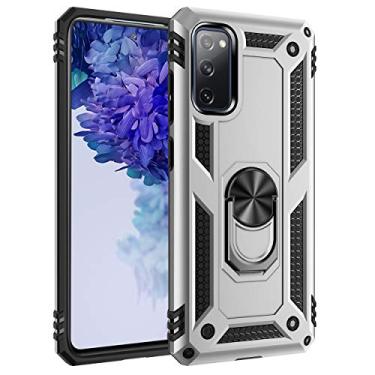 Imagem de SORAKA Capa para Samsung Galaxy S20 FE com suporte de anel capa armadura para Samsung Galaxy S20 FE 5G capa traseira de policarbonato macio com placa de metal para suporte magnético de telefone carro