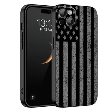 Imagem de HQUSZPT Capa de telefone compatível com iPhone 16 E, atualização completa do sistema de câmera, capa protetora fina à prova de choque, bandeira americana retrô