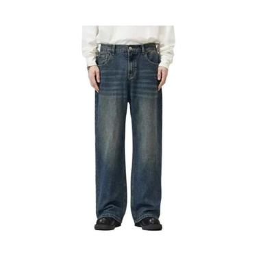 Imagem de Calça Jeans Masculina Solta - Estilo Hip Hop Retrô com Perna Larga, BR
