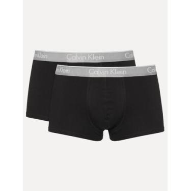 Imagem de Cueca Calvin Klein Low Rise Trunk Print Preta Pack 2UN, M/M