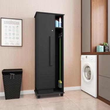 Imagem de Armário Multiuso com 1 Porta e Nicho com Suporte para Vassoura Caribe 