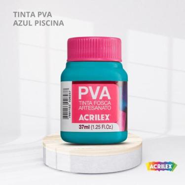 Imagem de Tinta pva fosca para artesanato com 37ml cor azul piscina - ACRILEX