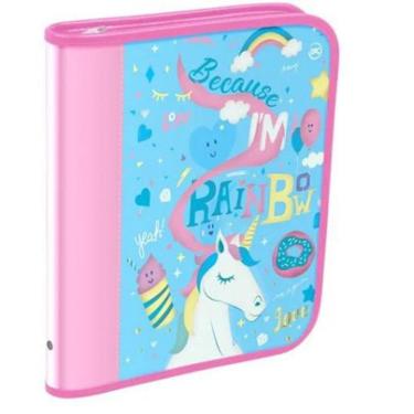 Imagem de Fichário Universitário Com Zíper Unicórnio Azul Dac