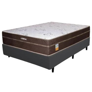 Imagem de Base Box com Colchão Lisboa Casal Molas Ensacadas Ecotec 56x188x138 Cor Preto