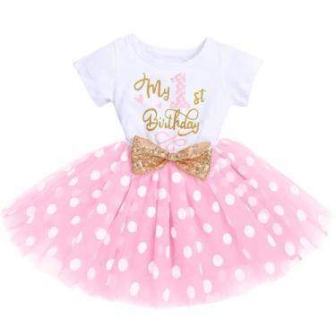 Imagem de Roupa de aniversário IBTOM CASTLE Toddler Baby Girl, vestido de 1ª e 2