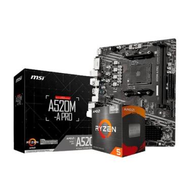 Imagem de Kit Upgrade AMD Ryzen 5 5600G / Placa Mãe MSI A520M-A PRO