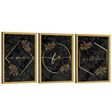 Imagem de Quadro Decorativo Trio Gratidão, Fé e Amor