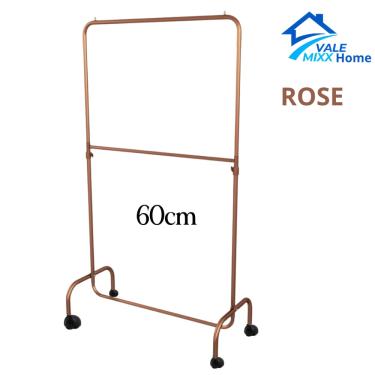 Imagem de Arara Desfile Dupla com Rodinhas 60cm Para Roupas Reforçada Altura Regulável