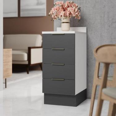 Imagem de Balcão 4 Gavetas 40cm com Tampo com Rodapé Ipanema CabeCasa MadeiraOri