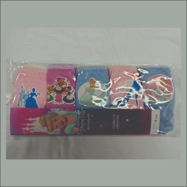 Imagem de KIT C/5 CALCINHAS INFANTIL 100% ALGODÃO PRINCESAS DISNEY CINDERELA 013-04 TAM 10