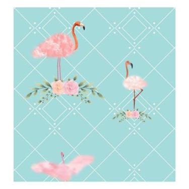 Imagem de Papel de Parede Decorativo Flamingo - Adesivo Autocolante - Cromo Sign