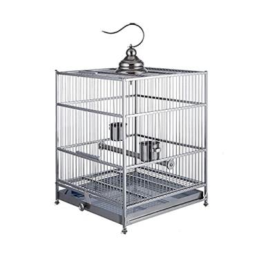 Imagem de Gaiola de pássaro Myna gaiola de pássaro grande aço inoxidável 304 gaiola de fênix preta luxo grande banho especial gaiola de pássaro gaiola papagaio ninho de pássaro