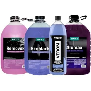 Imagem de Kit Estética Automotiva Removex Alumax Ecoblack Verom Vonixx