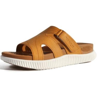 Imagem de KuaiLu Sandálias femininas ortopédicas ortopédicas de recuperação de almofada grossa sandálias femininas sem cadarço com suporte de arco para fascite plantar confortável para ambientes internos e